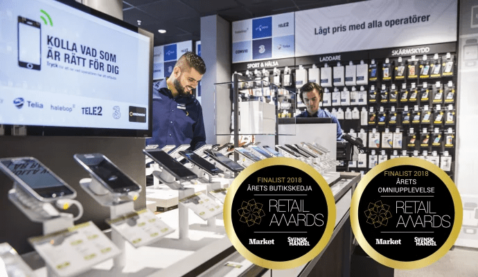 Dubbla finalplatser för Elgiganten i Retail Awards 2018