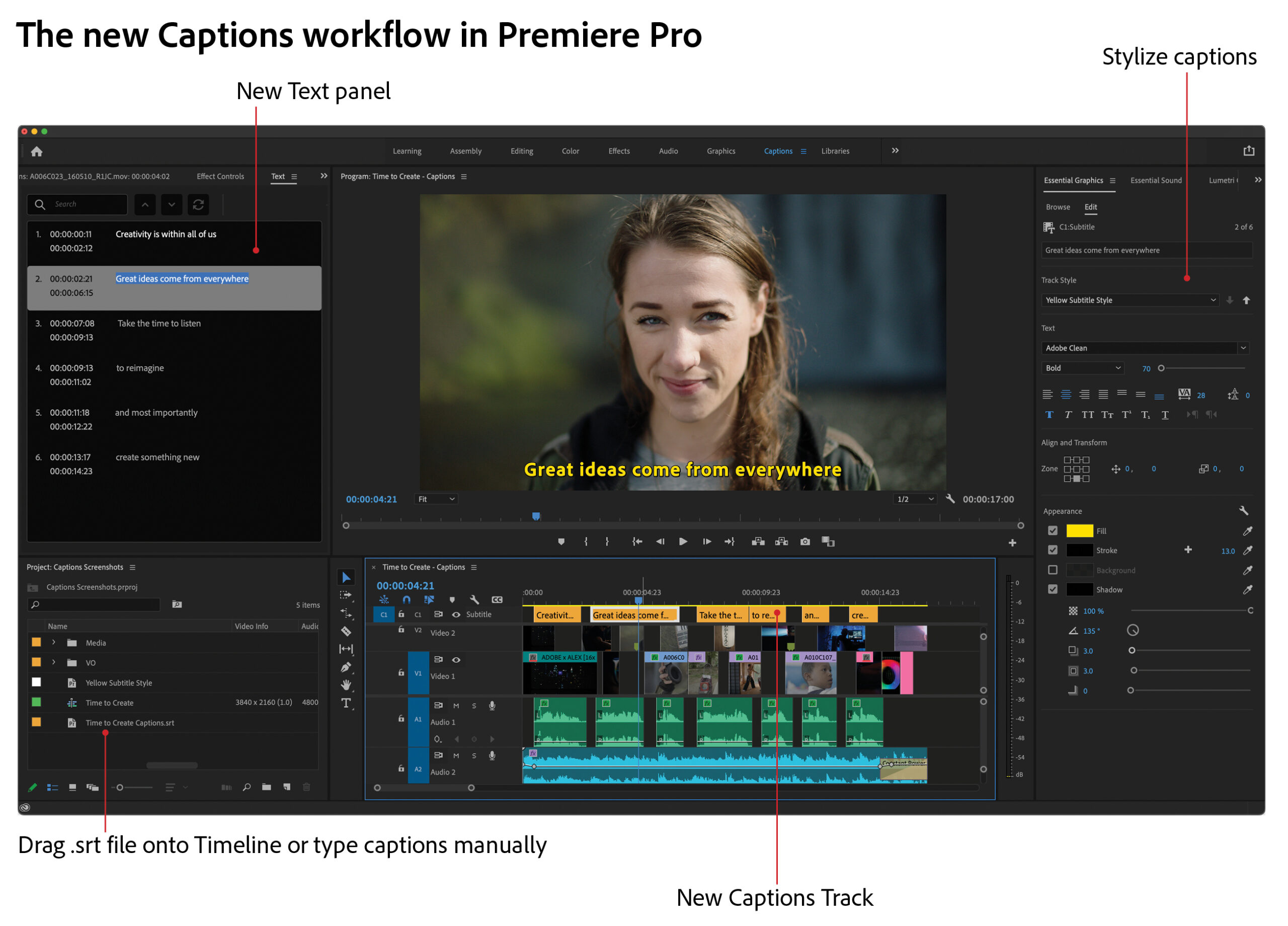 Nya funktioner i Premiere Pro, Premiere Rush och After Effects