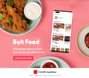 Efter succén med Bolt – Nu lanseras även Bolt Food i AppGallery