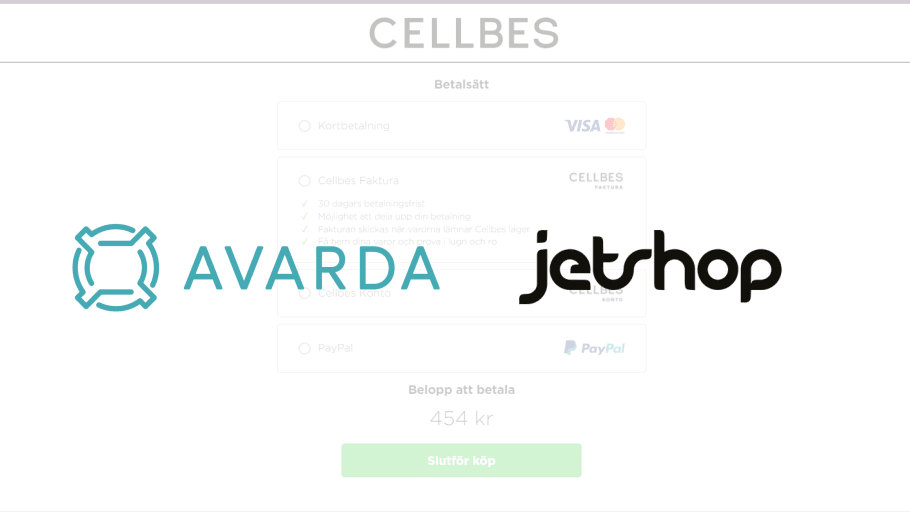 Avardas betalningslösning lanseras på Jetshops plattform