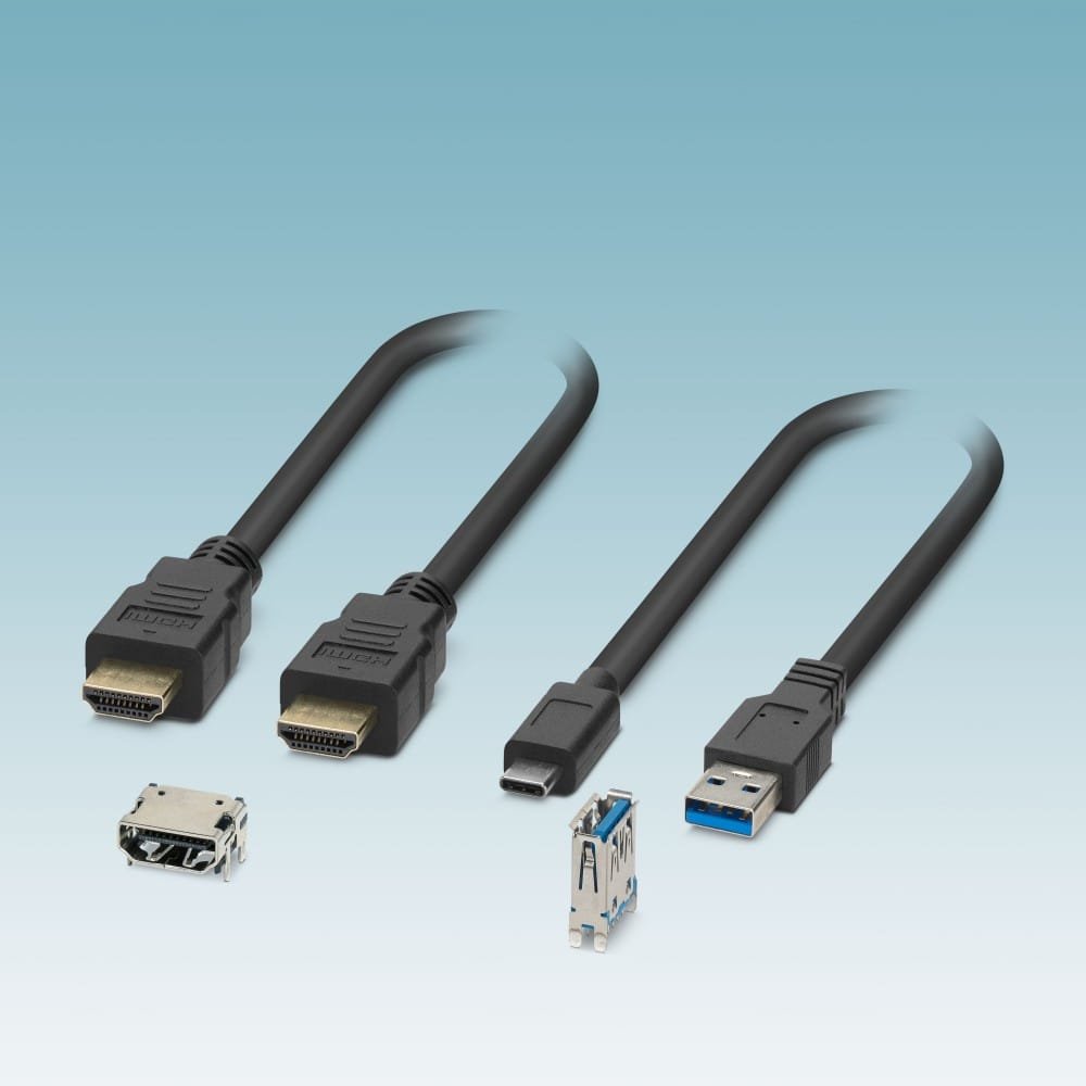 Kretskortskontakter och kablar för USB och HDMI Kretskortskontakter och kablar för USB och HDMI