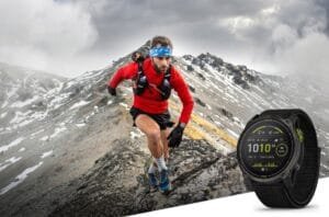 Tänj på gränserna med Enduro 3 från Garmin, en lättvikts-smartwatch med GPS för ultraprestation och en batteritid med solenergiladdning som är bäst i sin klass