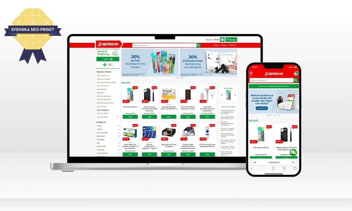 Apotea vinner Svenska SEO-priset