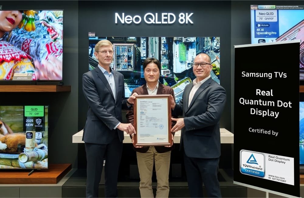 Samsung QLED-TV-apparater får certifiering för “Äkta Quantum Dot Display” från TÜV Rheinland