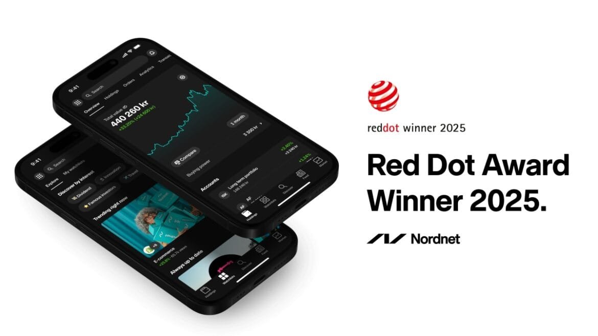 Nordnets app vinner internationella designpriset Red Dot Award