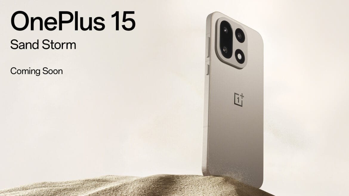 OnePlus 15 lanseras i färgen Sand Storm