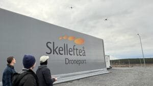 Nordluft testade drönarsystem på Skellefteå Droneport