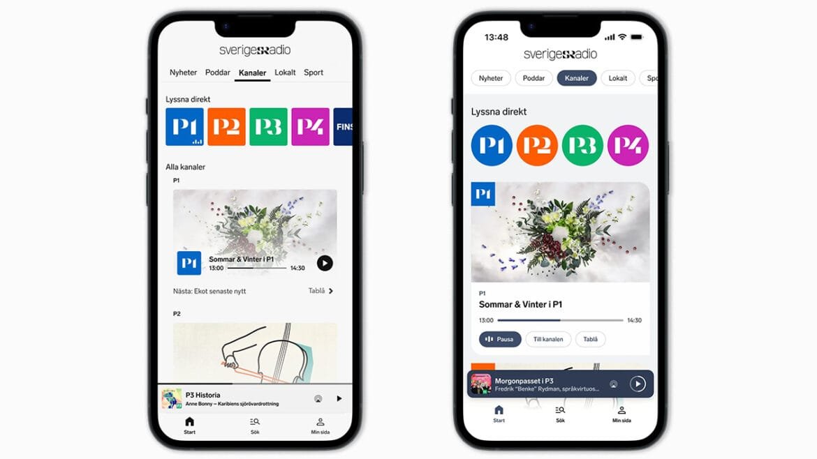 Ny design ger lyssnarna en bättre upplevelse i Sveriges Radios app