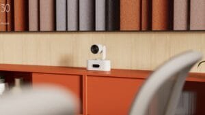 Rally AI Camera Pro Standing LargeMeetingRoom 3rdParty 3QTDetail sdsdd