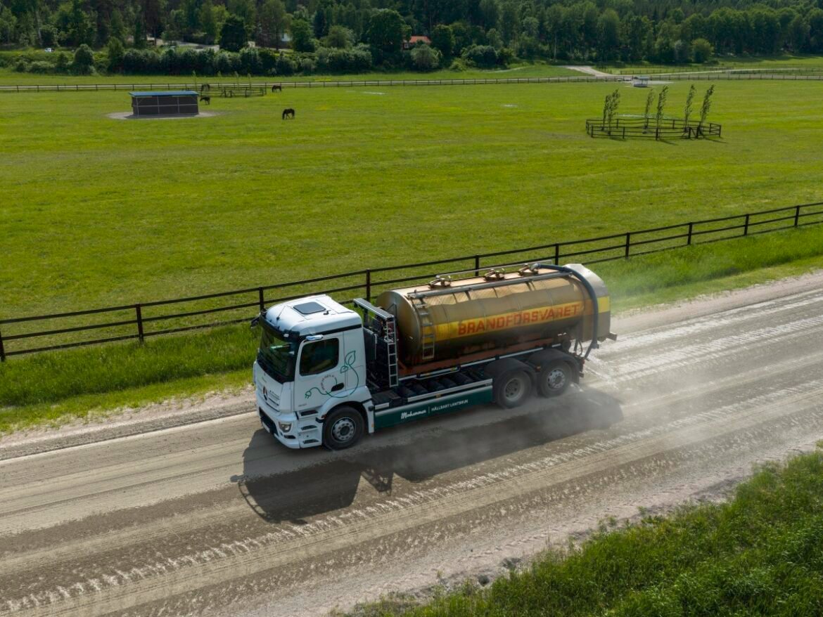 eActros på Menhammar: Europas enda stuteri med egen el-lastbil.